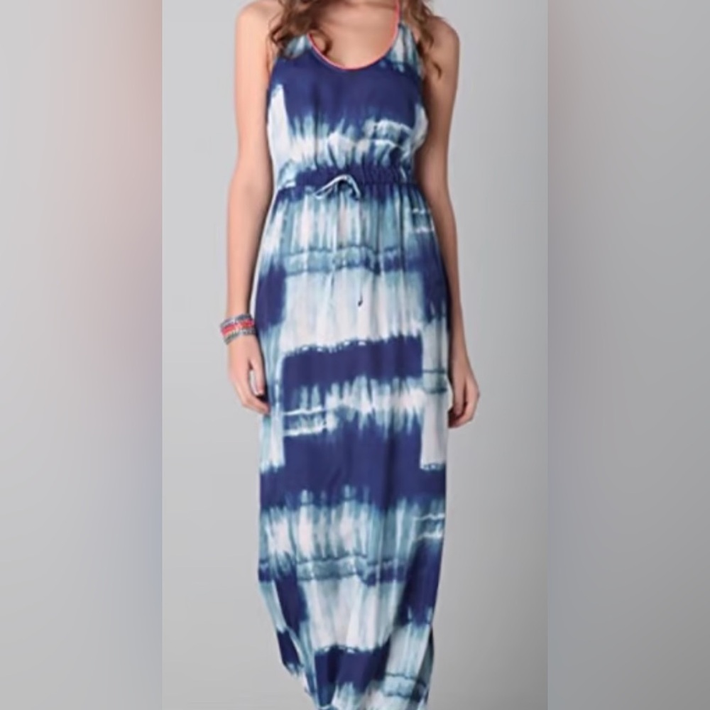 Twelfth Street by Cynthia Vincent‎ Blue Tie Dye Slip Tank Maxi Dress Size XS
